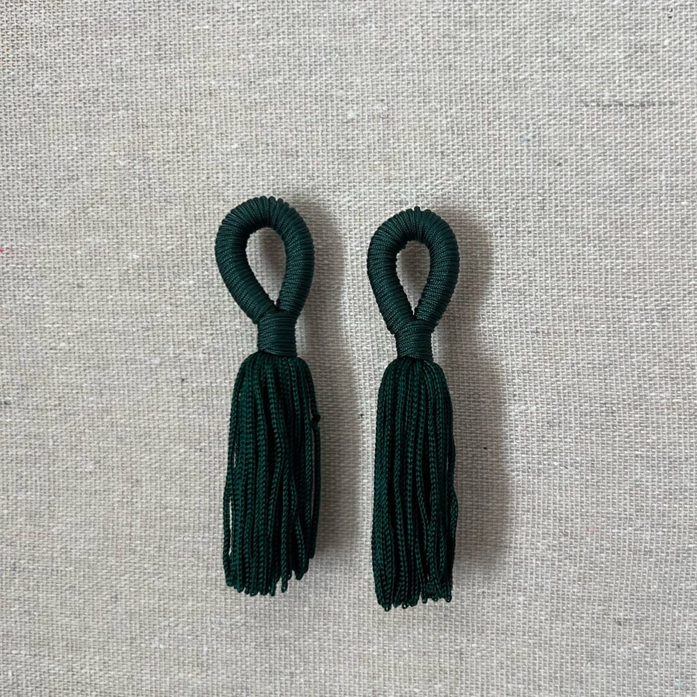 Forest Green Tassel Earrings